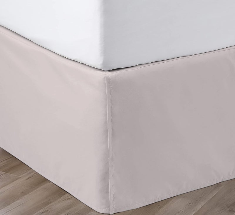 SGI Bedding 12 inch Drop Bed Skirt King Size - Platform Style with Secure Fit, Classic Tailored Look, Elegant Pleated Style Dust Ruffle, Split Corners, Wrinkle Resistant Microfiber - Warm Grey - Image 1